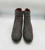 Botine  dama 38 imitatie de piele , material textil , gri negru - imagine 2