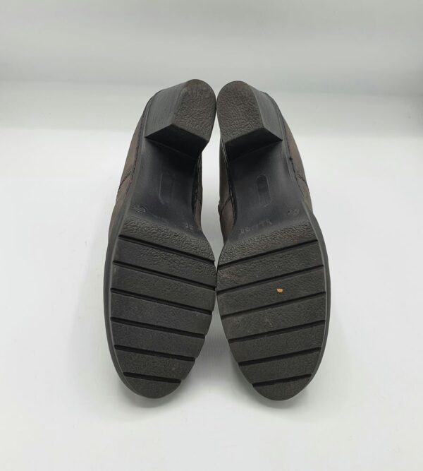 Botine  dama 38 imitatie de piele , material textil , gri negru - imagine 4