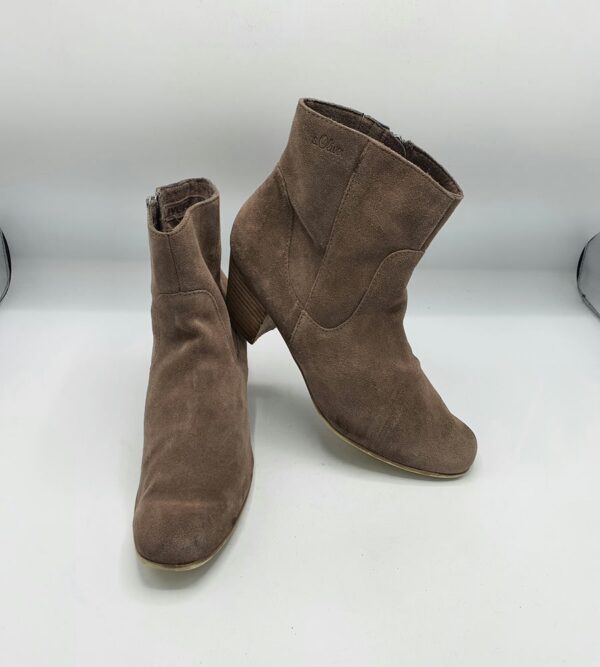Botine  dama S'oliver 40 piele intoarsa , maro - imagine 1