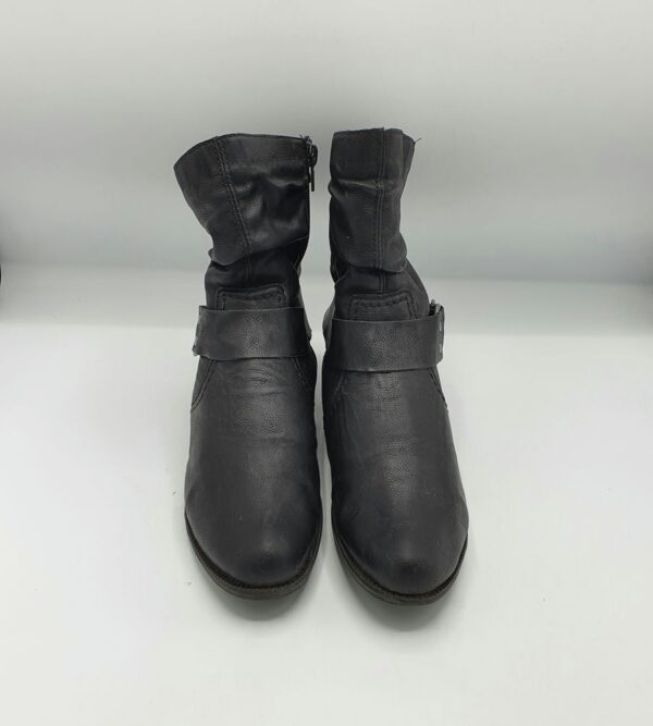 Botine dama  Rieker 40  imitatie de piele, negru (imblanite) - imagine 2