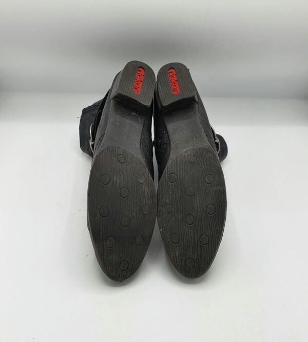 Botine dama  Rieker 40  imitatie de piele, negru (imblanite) - imagine 4