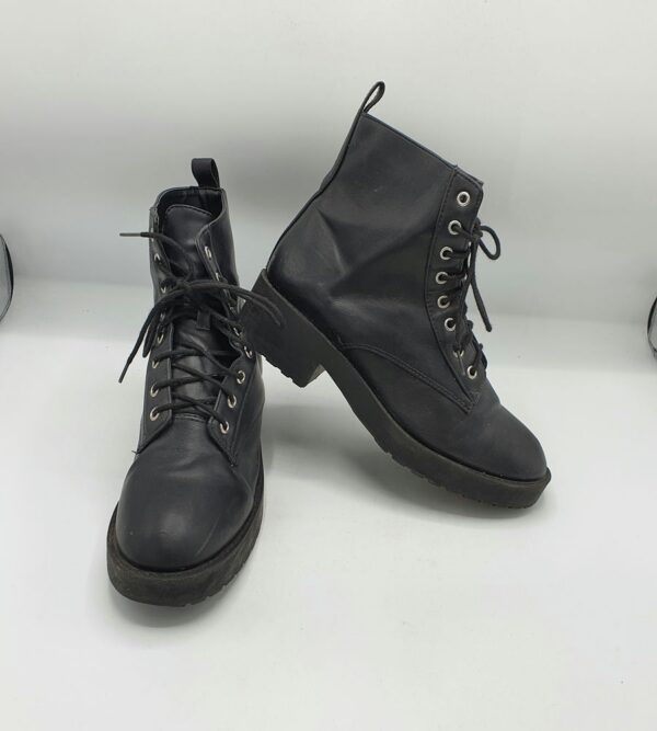 Ghete  dama H&M 39 imitatie de piele , negru - imagine 1