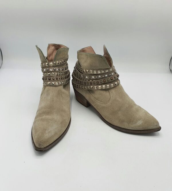 Botine dama  Janet 40 piele intoarsa , gri - imagine 1