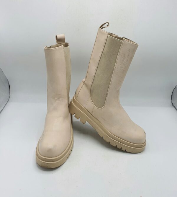 Cizme dama  37 imitatie de piele , crem - imagine 1