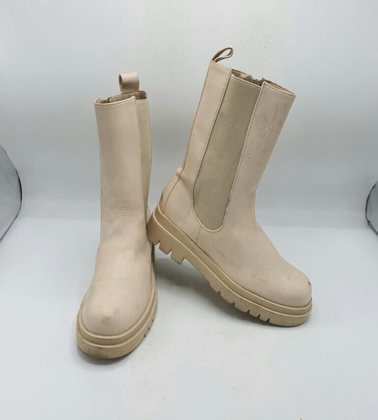 Cizme dama  37 imitatie de piele , crem - imagine 1