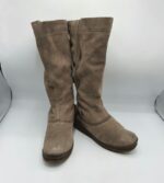 Cizme  dama 38 (imblanite) piele intoarsa , maro