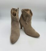 Botine dama  S'Oliver 39 piele intoarsa , crem
