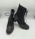 Ghete dama Juliet 39 imitatie de piele , material textil , negru
