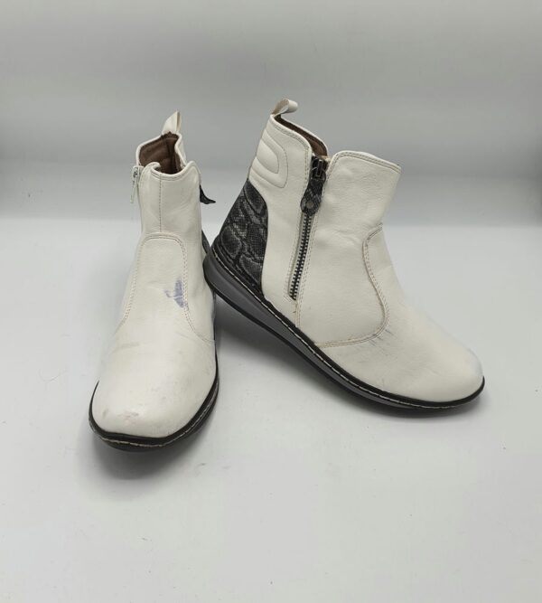 Botine  dama Julietta 36 imitatie de piele , alb - imagine 1