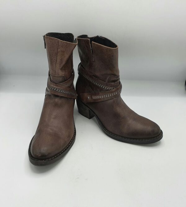 Botine dama  Bruno 38 piele , maro - imagine 1