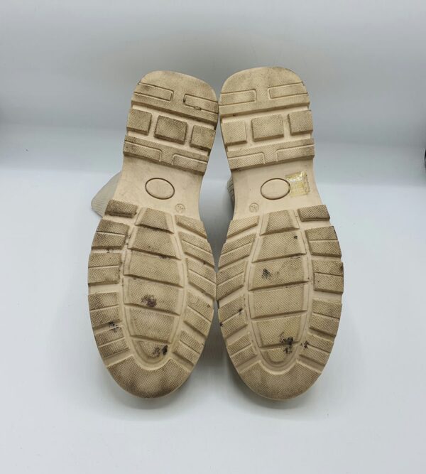 Botine  dama 40 imitatie de piele , material textil , crem - imagine 3