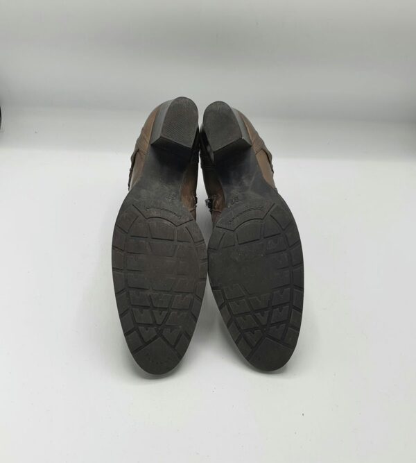 Botine dama  Dave 37 imitatie de piele , piele , maro negru - imagine 3