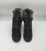 Botine  dama Tamaris 37 piele intoarsa , negru  (imblanite) - imagine 4