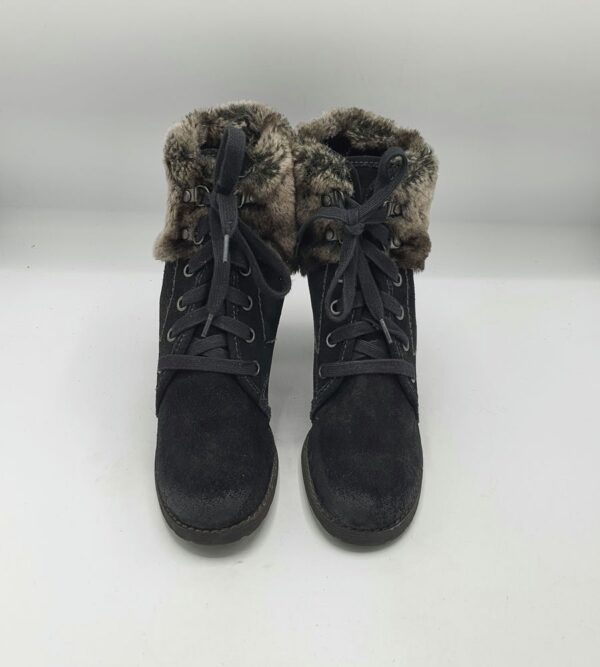 Botine  dama Tamaris 37 piele intoarsa , negru  (imblanite) - imagine 4