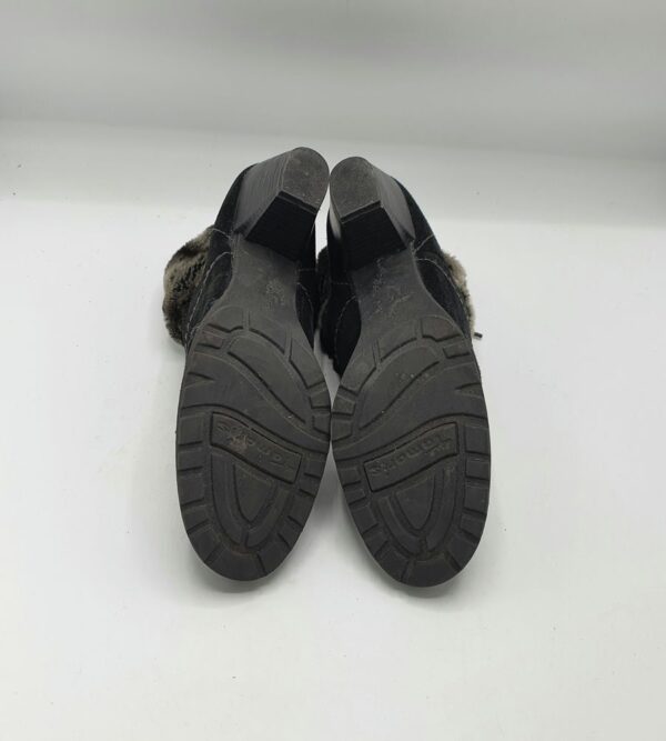 Botine  dama Tamaris 37 piele intoarsa , negru  (imblanite) - imagine 3