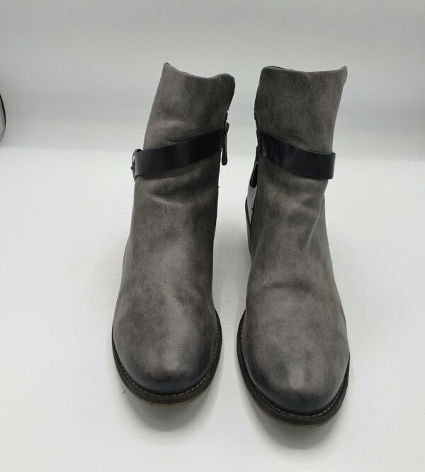 Botine  dama Marco Tozzi 38 imitatie de piele , gri - imagine 2