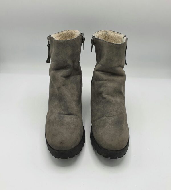 Ghete  dama River Island 39 imitatie de piele , gri - imagine 2