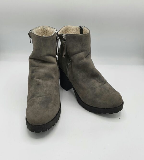 Ghete  dama River Island 39 imitatie de piele , gri - imagine 1