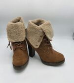 Botine dama Graceland 39 material textil , maro
