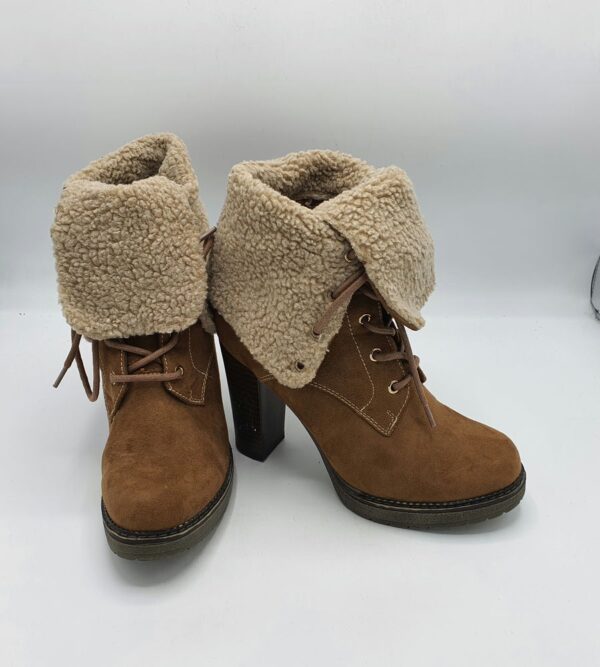 Botine dama Graceland 39 material textil , maro - imagine 1