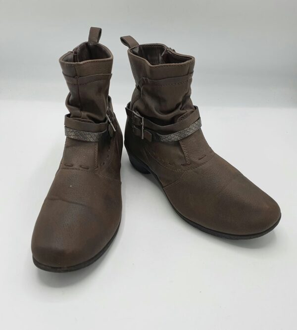 Botine  dama Revens 36 imitatie de piele , maro - imagine 1