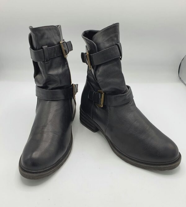 Botine  dama BPC 39 imitatie de piele , negru - imagine 1