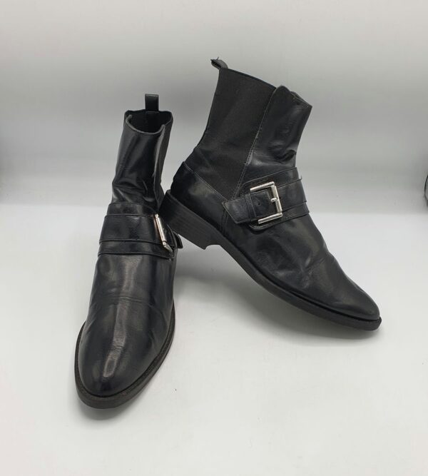 Botine  dama Zara 39 imitatie de piele , negru - imagine 1