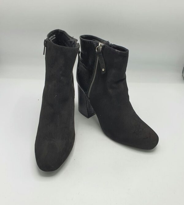 Botine  dama New Look 39 imitatie de piele , material textil , negru - imagine 1