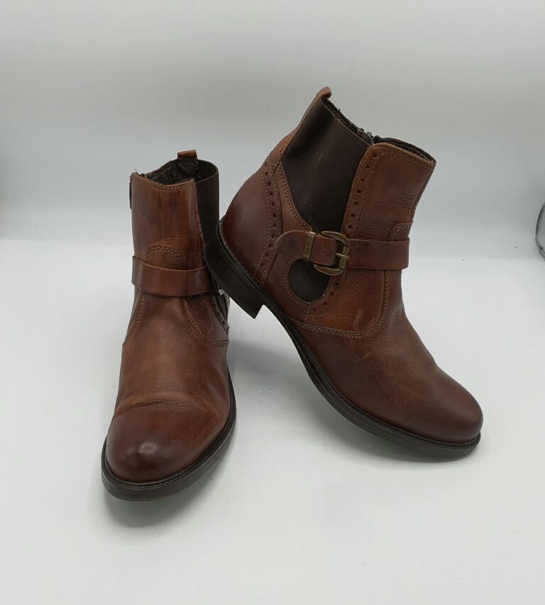 Botine  dama Tamaris 39 piele , maro - imagine 1
