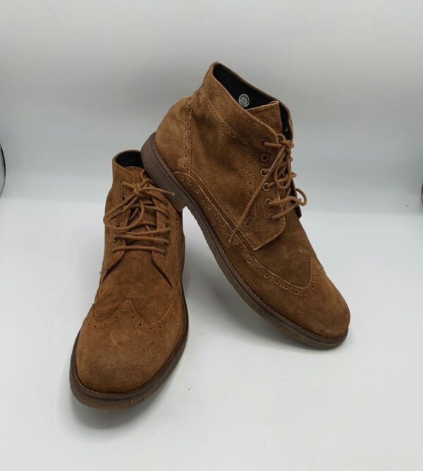 Ghete barbati  Sole 44 piele intoarsa , maro - imagine 1