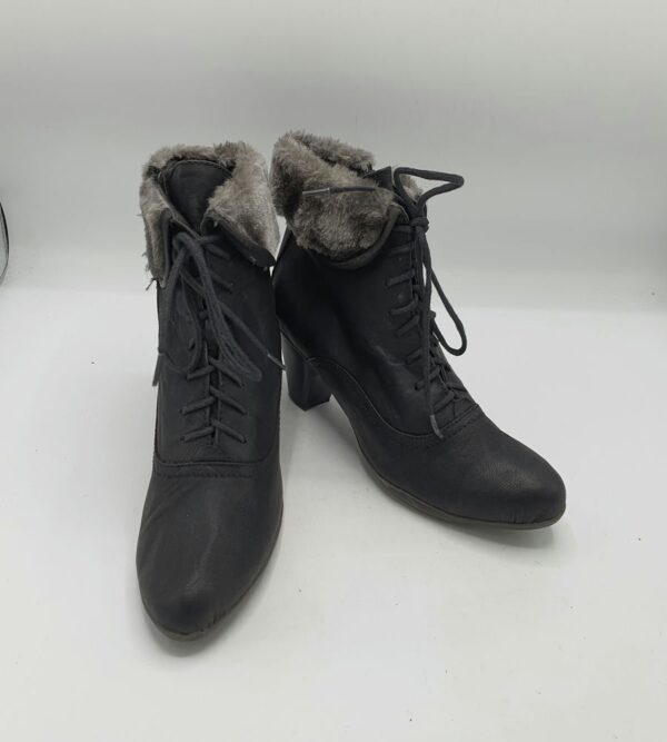 Botine dama Giuliana 39 imitatie de piele , negru - imagine 1