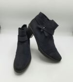 Botine  dama Rieker 41 imitatie de piele , bleumarin negru  (imblanite)