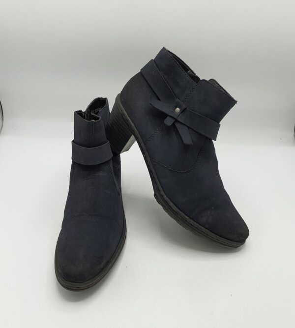 Botine  dama Rieker 41 imitatie de piele , bleumarin negru  (imblanite) - imagine 1