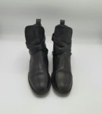 Botine  dama Stradivarius 38 imitatie de piele , negru - imagine 3