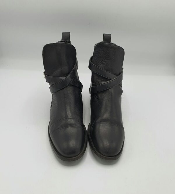 Botine  dama Stradivarius 38 imitatie de piele , negru - imagine 3