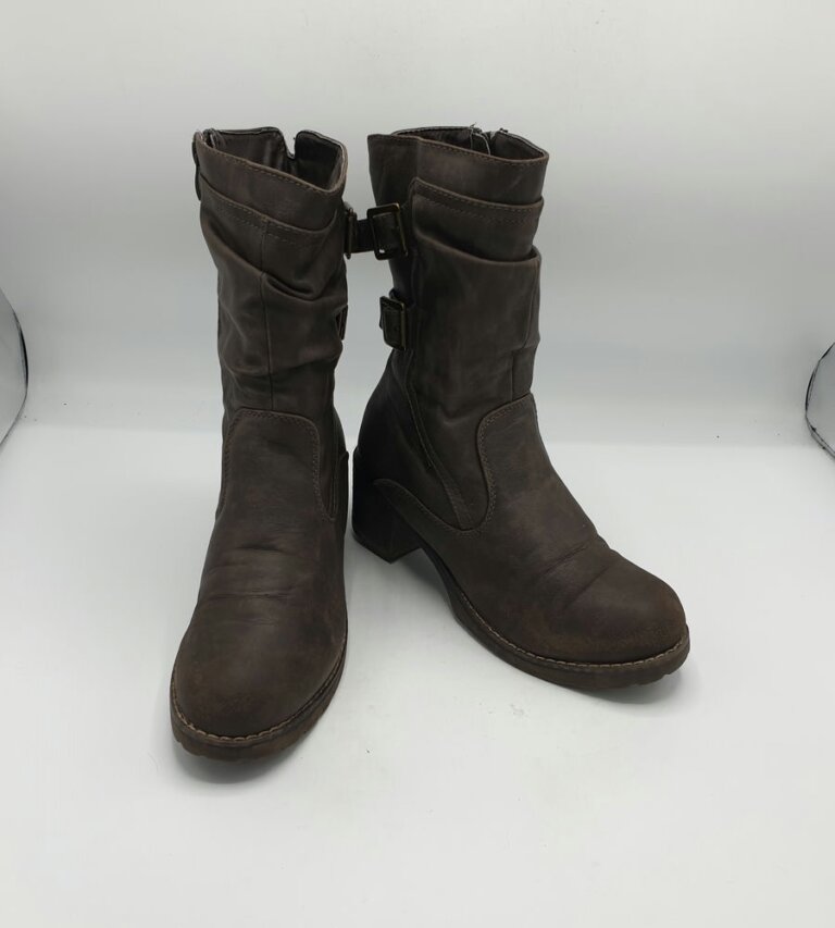 Cizme dama Rieker 38  imitatie de piele , maro (imblanite) - imagine 1