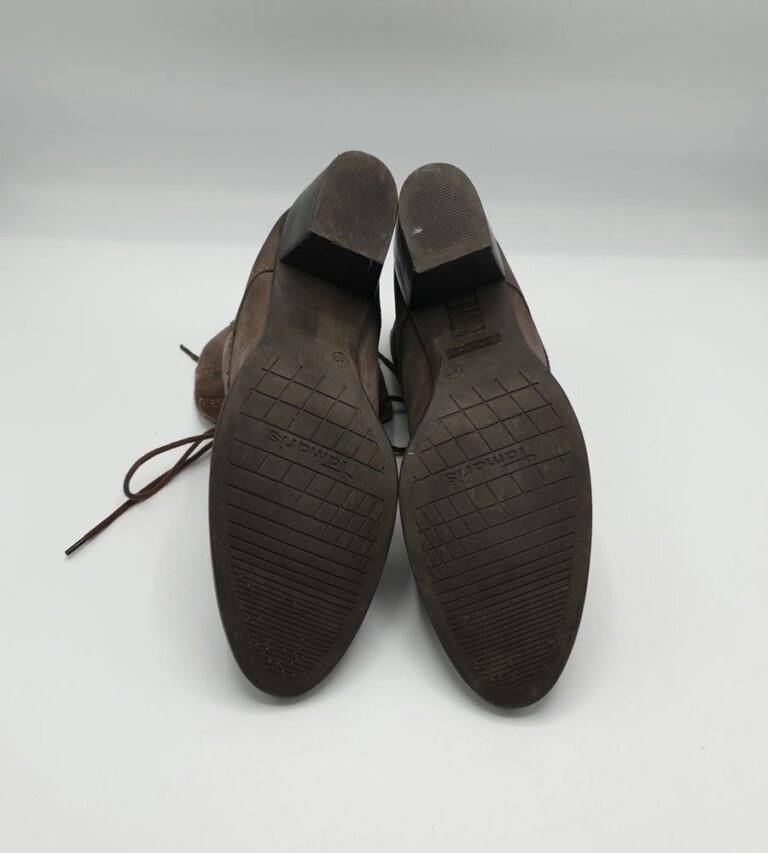 Botine  dama Tamaris 39 piele , maro negru - imagine 3