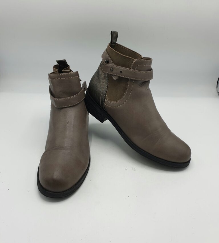 Botine dama Graceland 38 imitatie de piele , material textil , gri negru - imagine 1