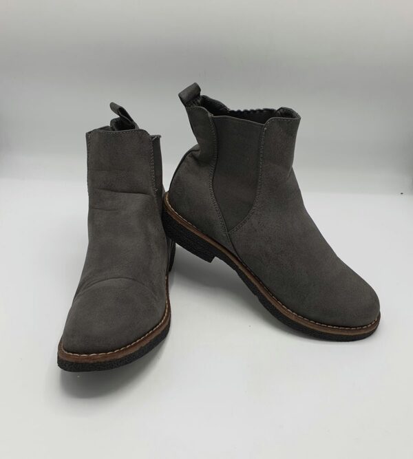 Botine  dama 38 imitatie de piele , gri - imagine 1
