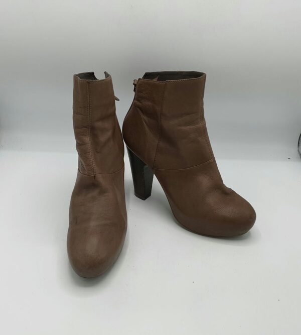 Botine  dama Vic 39 piele , maro - imagine 1