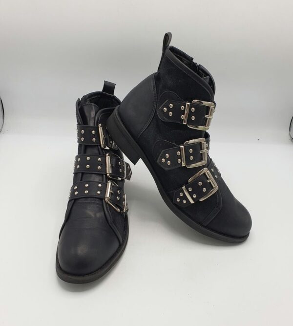 Botine  dama Marquiiz 41 imitatie de piele , material textil , negru - imagine 1