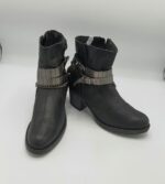 Botine  dama Tamaris 38 piele , imitatie de piele , negru