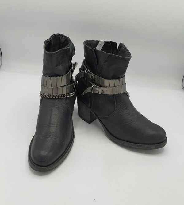 Botine  dama Tamaris 38 piele , imitatie de piele , negru - imagine 1