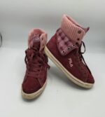 Ghete  dama Fila 37 material textil , piele intoarsa , roz visiniu