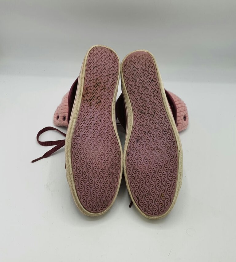 Ghete  dama Fila 37 material textil , piele intoarsa , roz visiniu - imagine 3