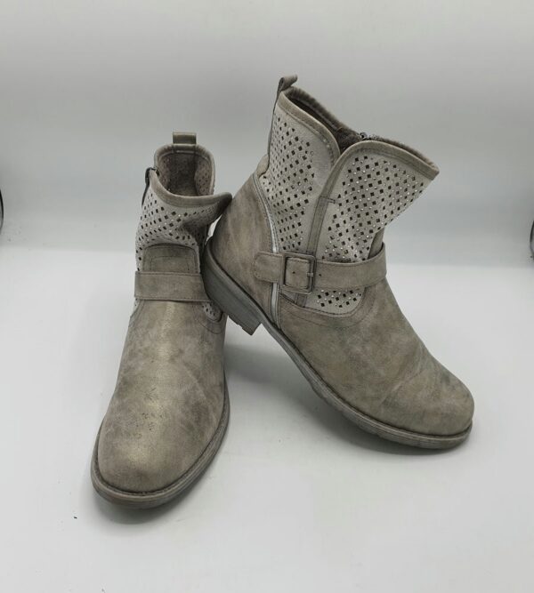 Botine  dama Active 39 imitatie de piele , material textil , gri - imagine 1