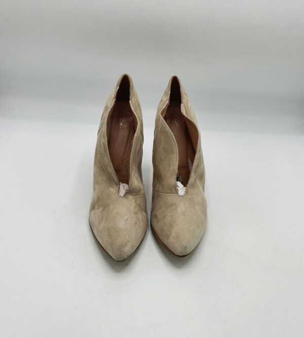Botine  dama Cox 37 piele intoarsa , crem - imagine 2