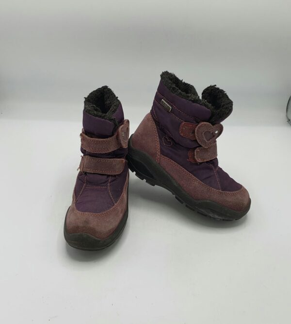 Ghete copii 30 piele intoarsa , material textil , mov roz (imblanite) - imagine 1