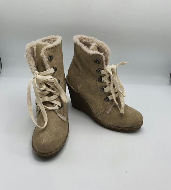 Botine dama  H& M 38 imitatie de piele , maro  (imblanite) - imagine 1