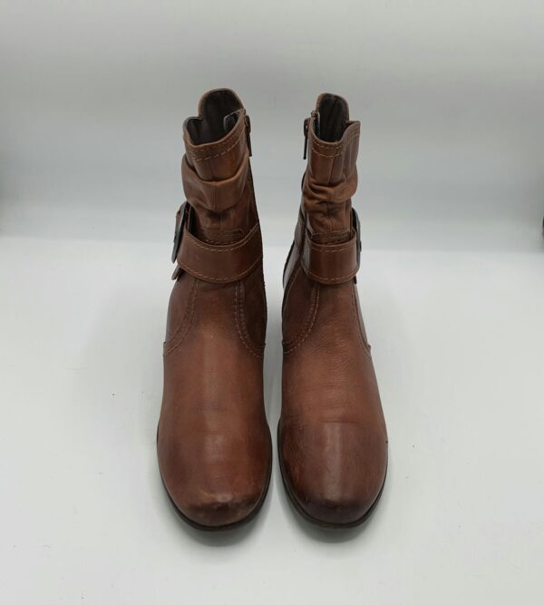 Botine  dama 39 imitatie de piele , piele , maro - imagine 2